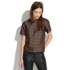 Madewell Curved Collar Top in Stripe